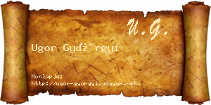 Ugor Györgyi névjegykártya